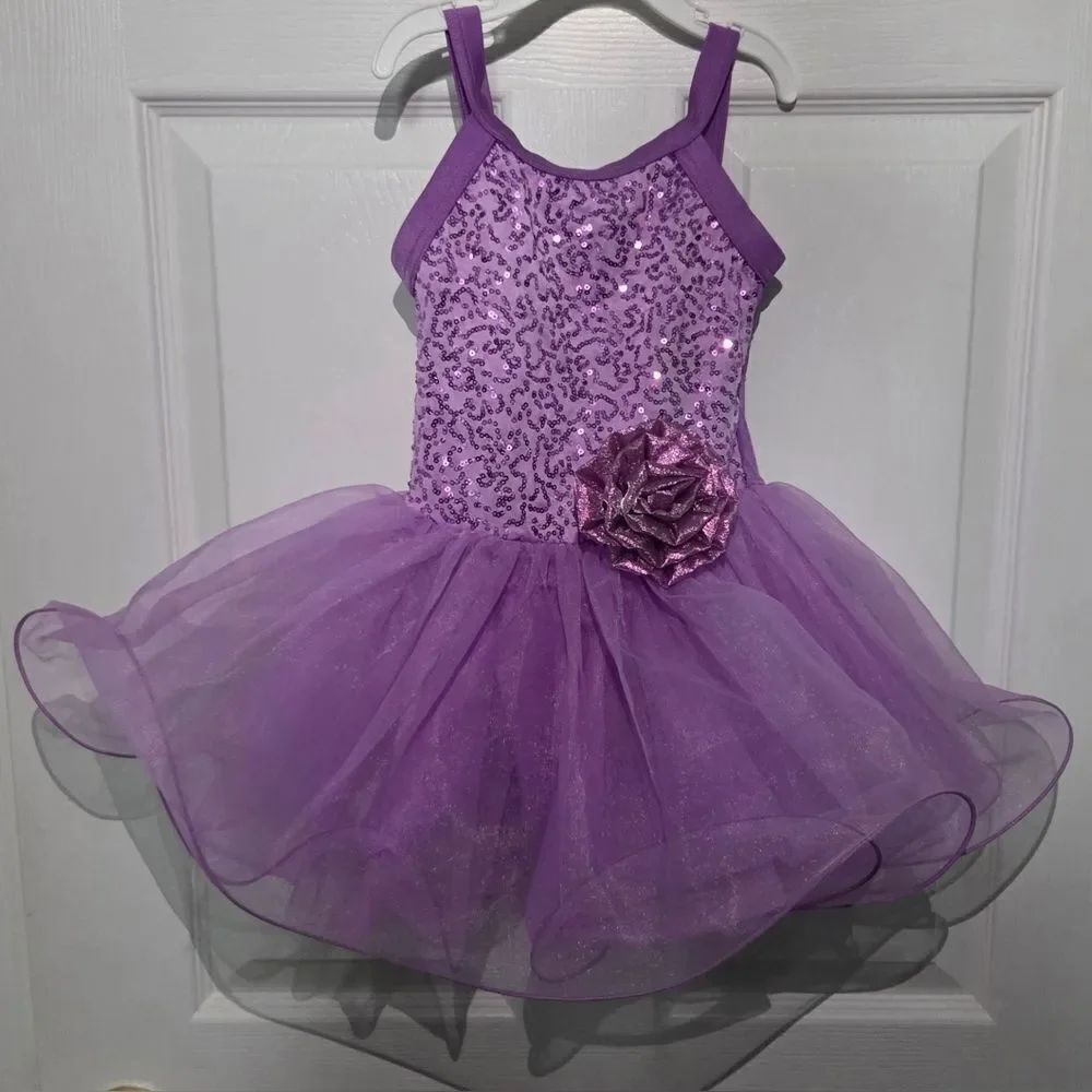 Weissman XS Girl Lavender Sequin Camisole Tute Skirt Balette Dance Costume